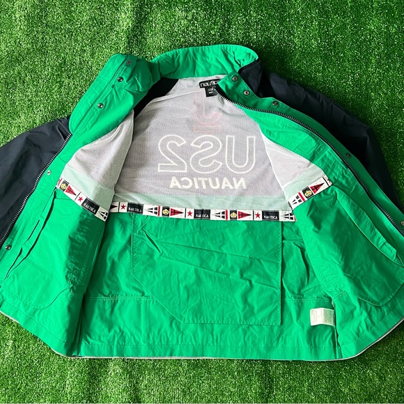 Nautica Reissue Colorblock J-Class US2 Denim-Mix Packable Hooded Jacket Mens L - Picture 5 of 13